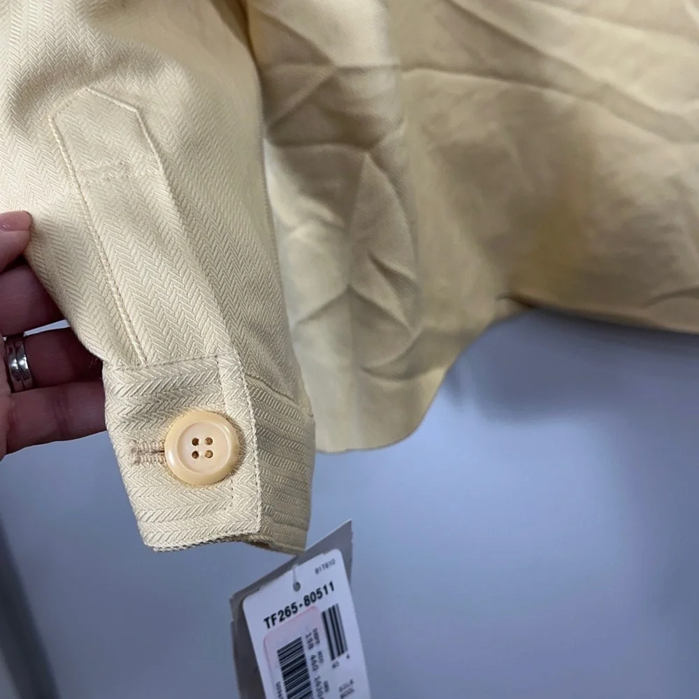 Pendleton Light Yellow Button-Up Jacket silk wool size 16. NWT.